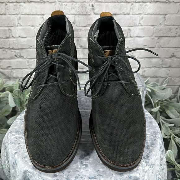 Nunn Bush Barklay Black Leather Plain Toe Casual Lace-Up Ankle Boots Men’s 9M - Picture 2 of 14